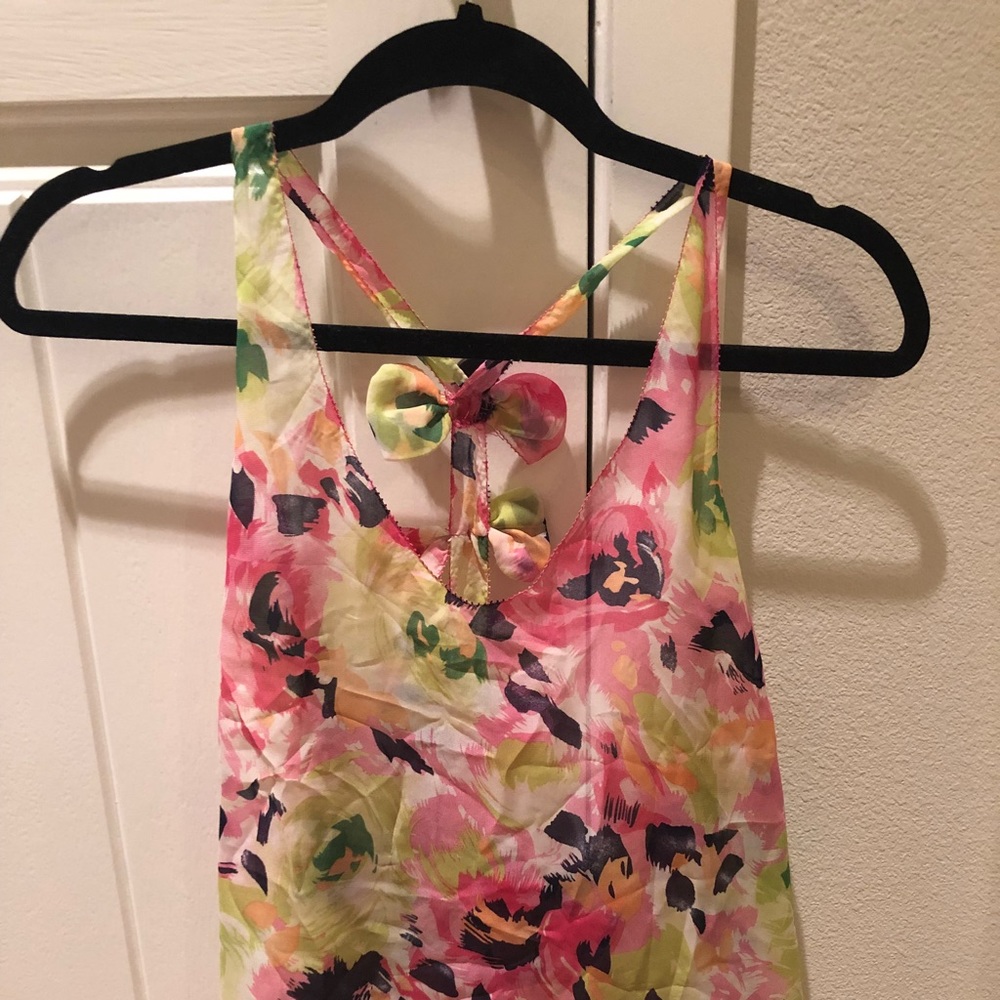 NWT Millau Floral tank top with bow back size S